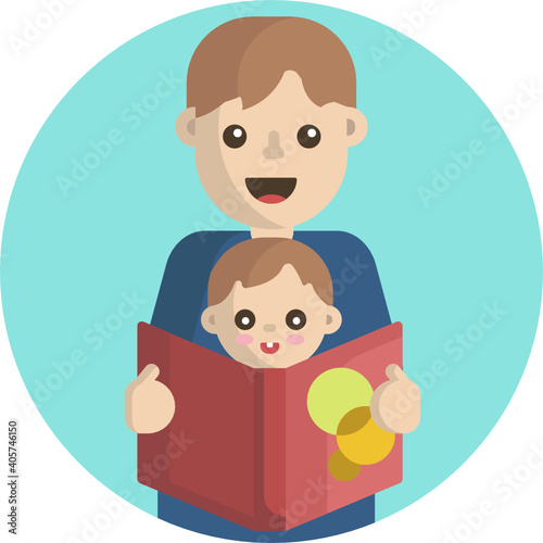 Cute baby colour icon