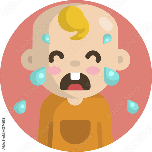 Cute baby colour icon