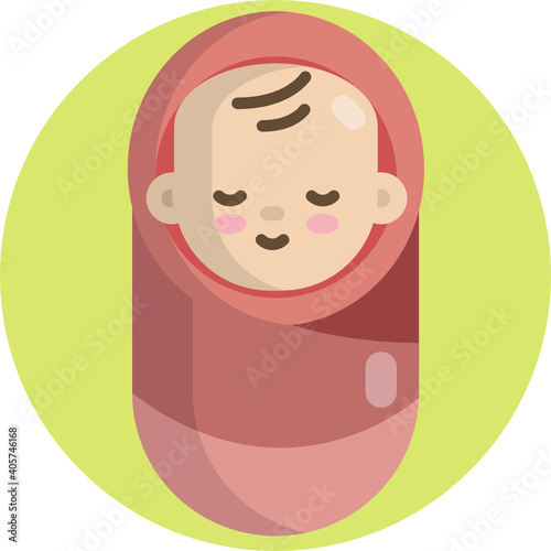 Cute baby colour icon