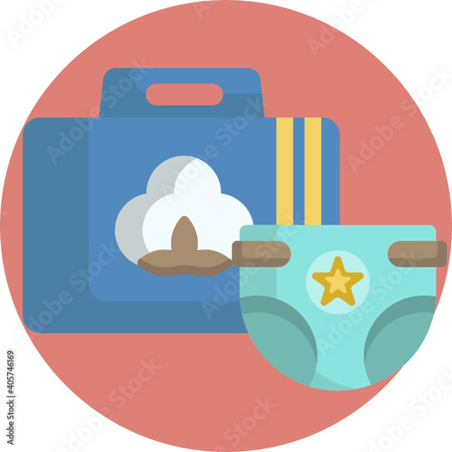 Cute baby colour icon