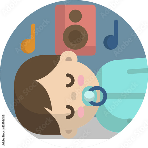 Cute baby colour icon