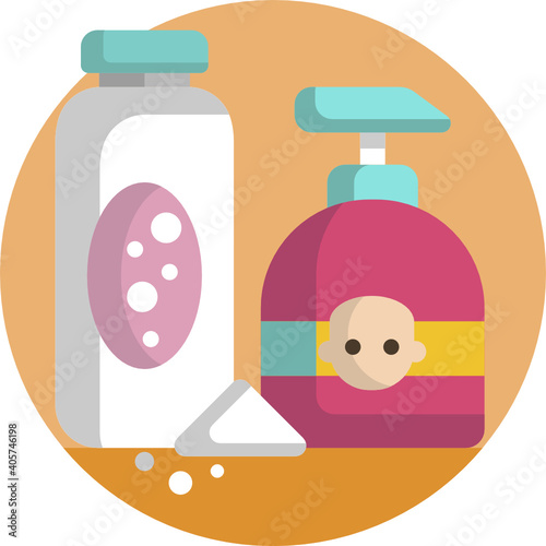 Cute baby colour icon