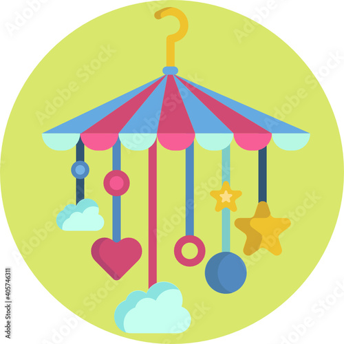 Cute baby colour icon