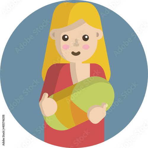 Cute baby colour icon