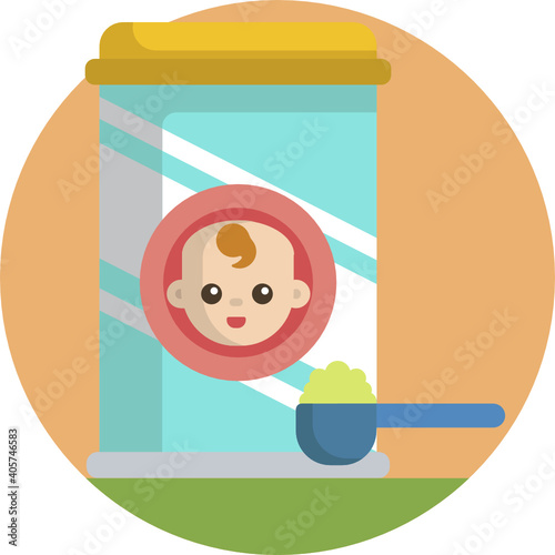 Cute baby colour icon