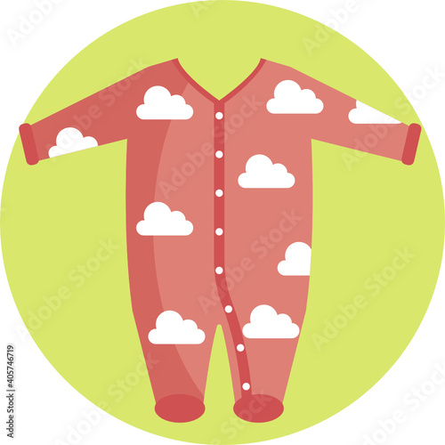 Cute baby clothe colour icon