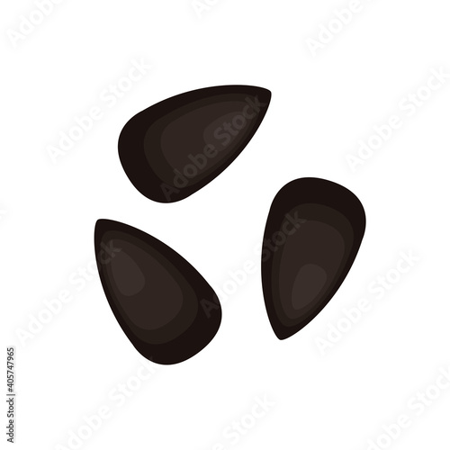 Black sesame design. Black sesame seed on white background.