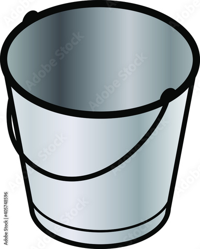 A plain metal bucket.
