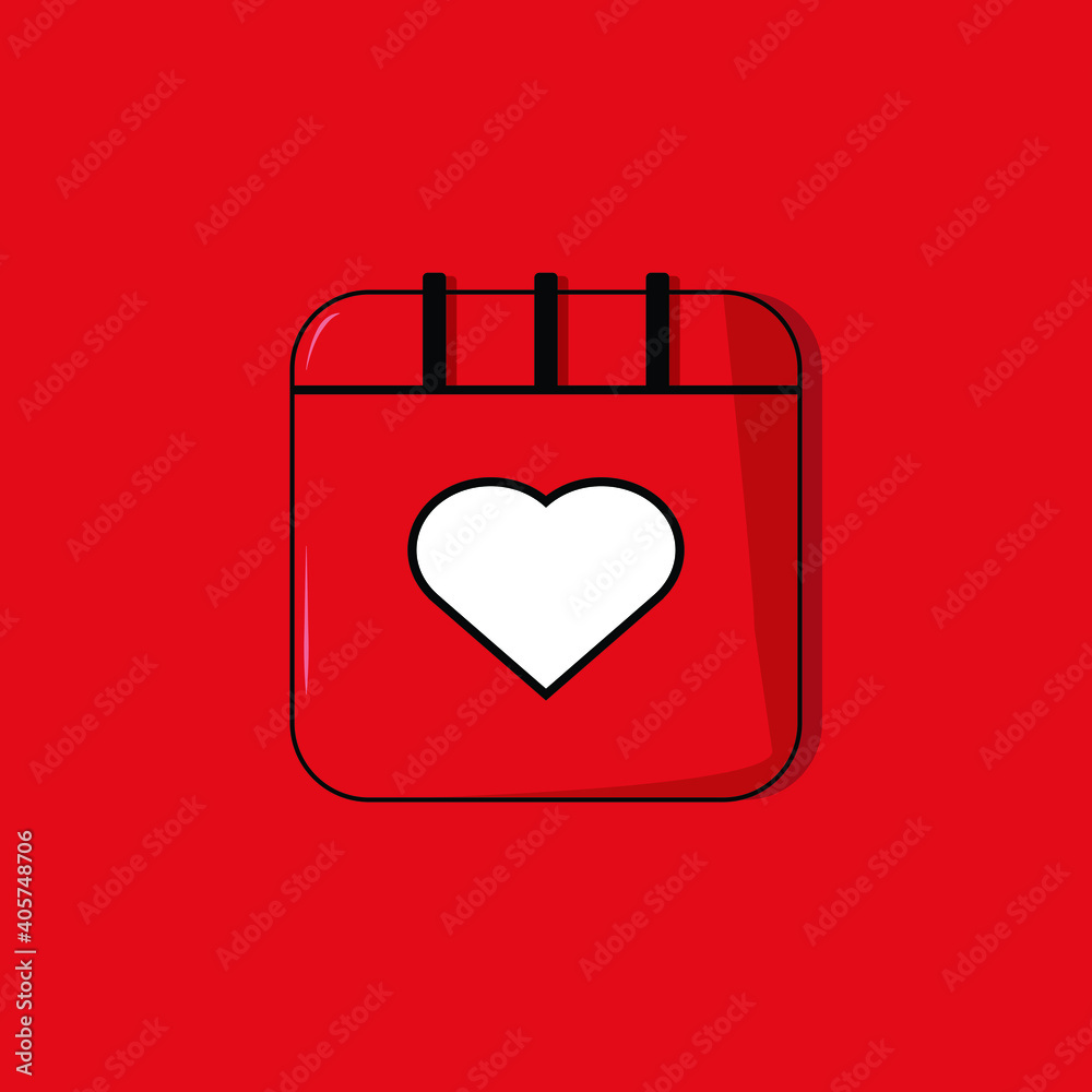 valentine days calendar red editable vector valentine days calendar red editable vector