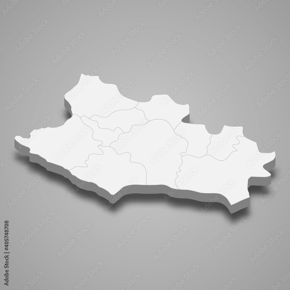 Fototapeta premium 3d isometric map of Lorestan is a province of Iran