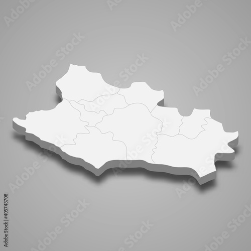 3d isometric map of Lorestan is a province of Iran photo