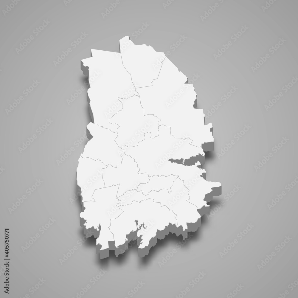 3d isometric map of Orebro is a county of Sweden,