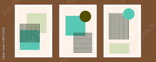 Trendy set of abstract creative minimalist artistic hand painted composition ideal for wall decoration, as postcard or brochure design, vector illustration
