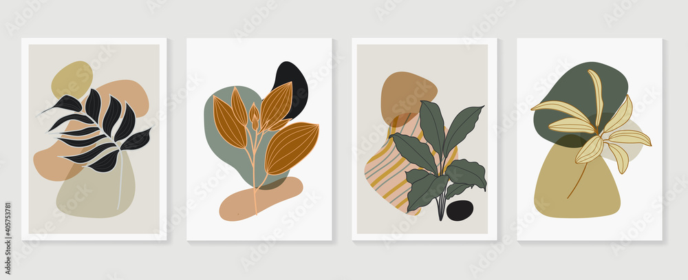 Botanical wall art vector set. Earth tone boho foliage line art drawing with abstract shape. Abstract Plant Art design for wall framed prints, canvas prints, poster, home decor, cover, wallpaper.
Botanical wall art vector set. Earth tone boho foliage line art drawing with abstract shape. Abstract Plant Art design for wall framed prints, canvas prints, poster, home decor, cover, wallpaper.