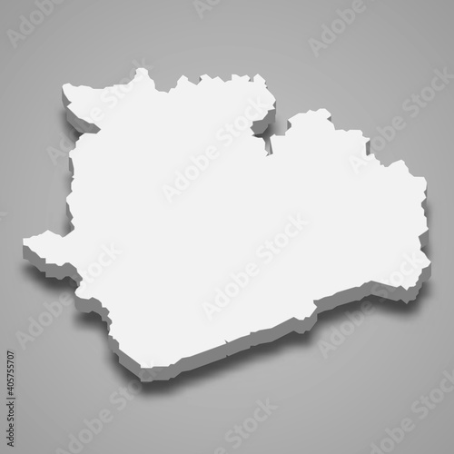3d isometric map of Veszprem is a county of Hungary, vector illustration photo