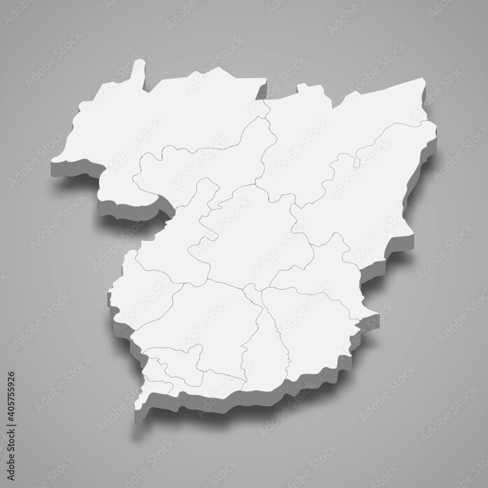 3d isometric map of Vila Real is a district of Portugal, vector illustration 3d isometric map of Vila Real is a district of Portugal, vector illustration