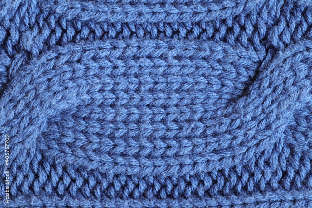 Texture of blue knitted sweater fabric. Texture of blue knitted sweater fabric.
