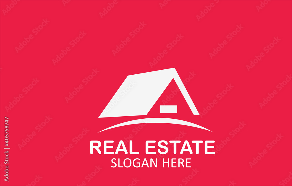 Red Real Estate Logo Design Stock Vector | Adobe Stock