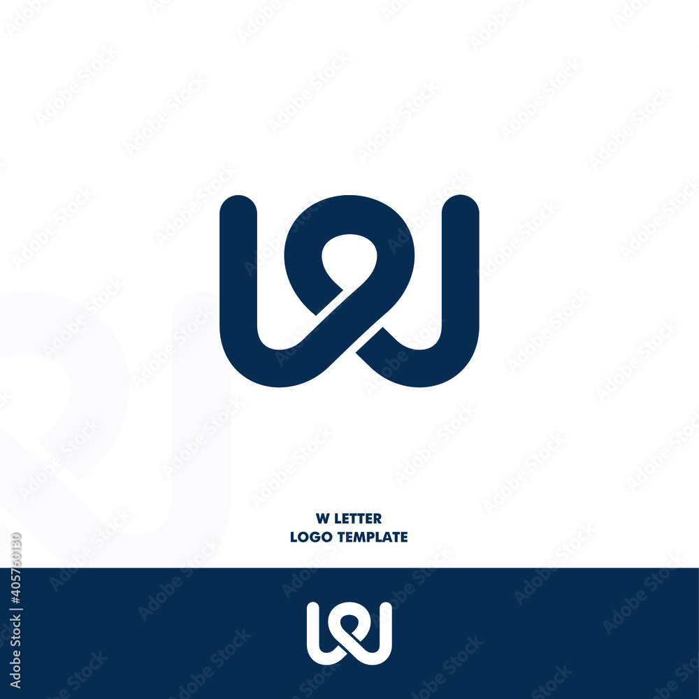 Blue W initial letter design Blue W initial letter design