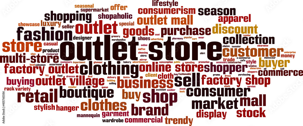 Outlet store word cloud