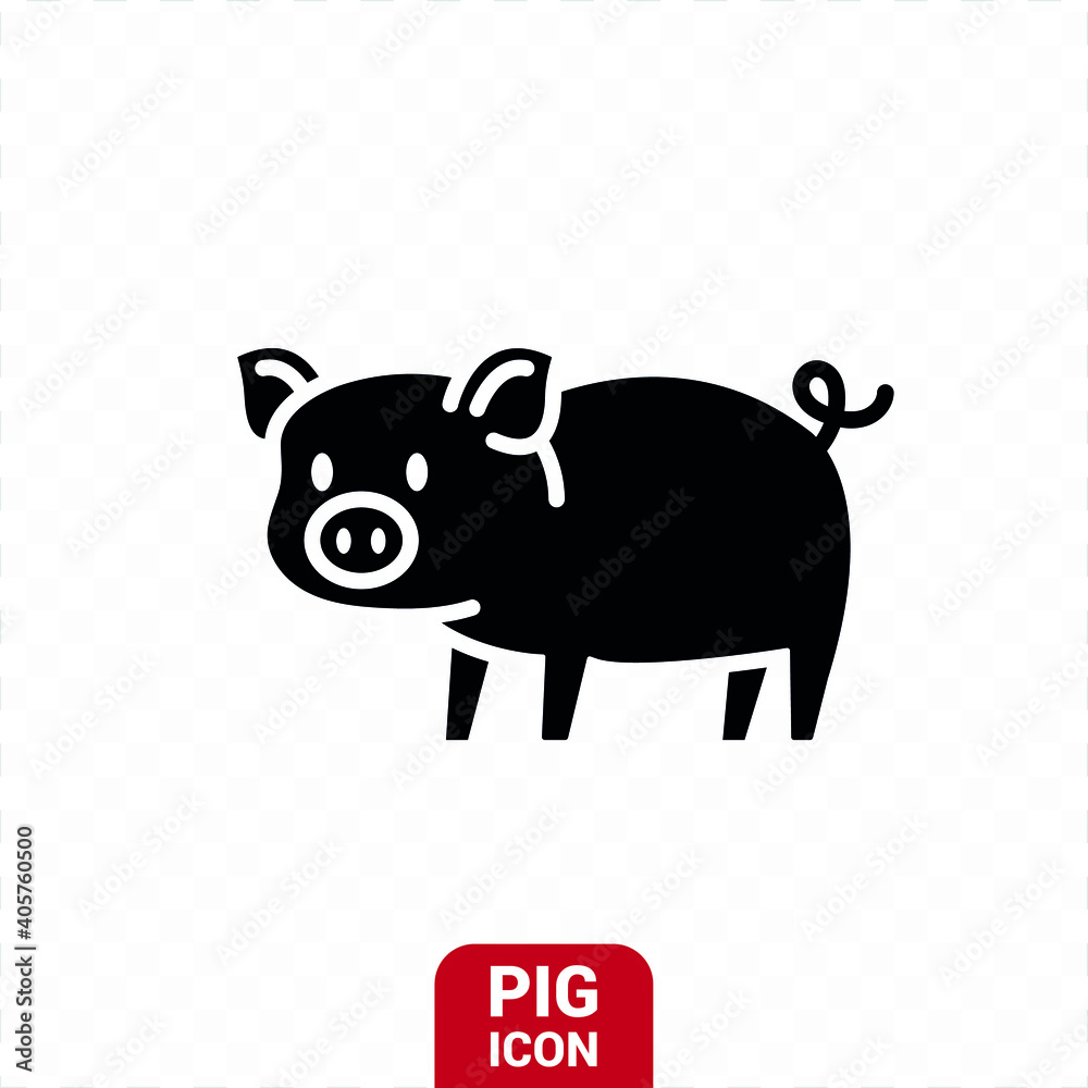 Vector image. Cerso icon. Image of a pretty pig. Vector image. Cerso icon. Image of a pretty pig.