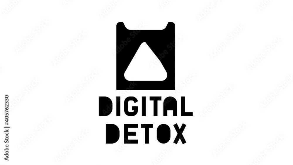 digital detox animated glyph icon. digital detox sign. isolated on white background