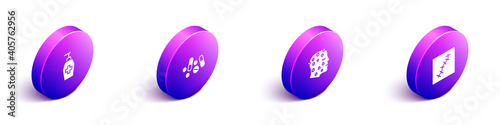 Set Isometric Liquid antibacterial soap, Medicine pill or tablet, Psoriasis eczema rash and Scar with suture icon. Vector.