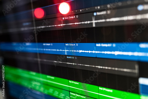 Sound program on the computer for DJ, songwriter, producer to create or mix new ideas in the stereo studio