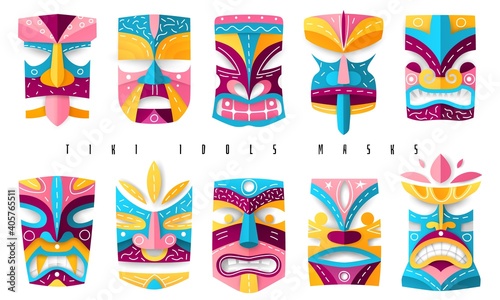 Color tiki idols