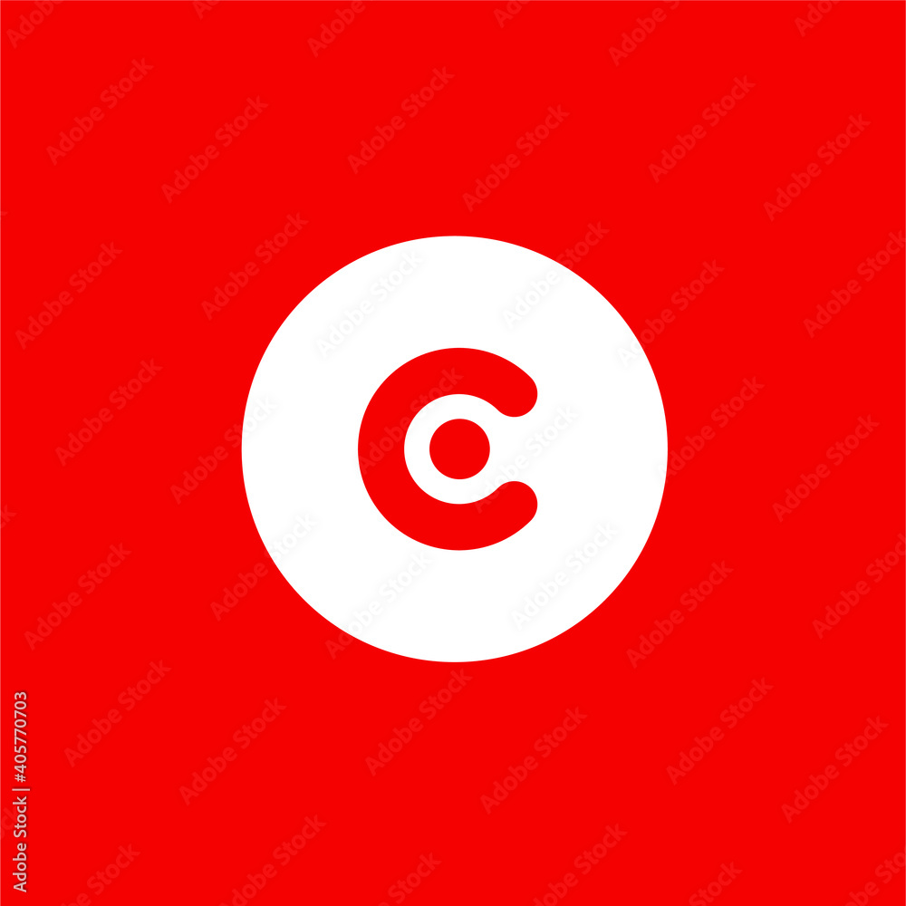 White red of C initial letter design White red of C initial letter design