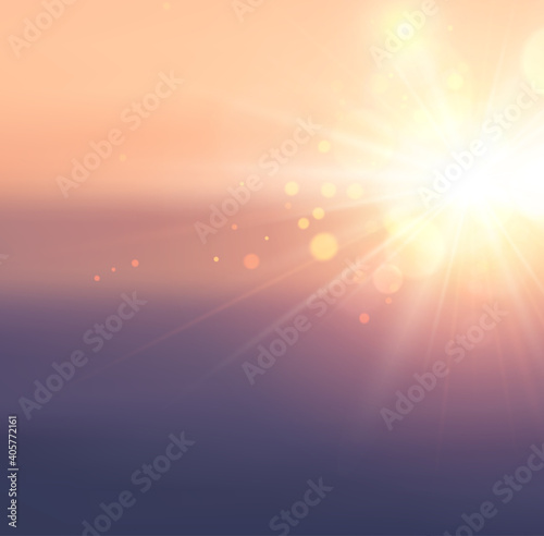 Warm sunset or sunrise abstract background.