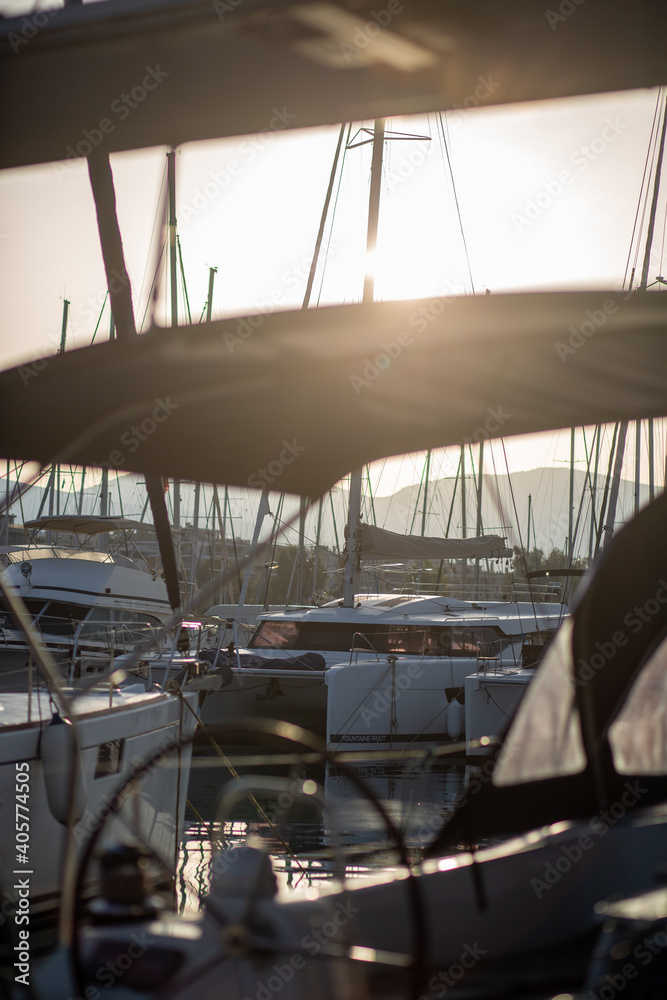 Fototapeta premium yachts in marina Piraeus greece