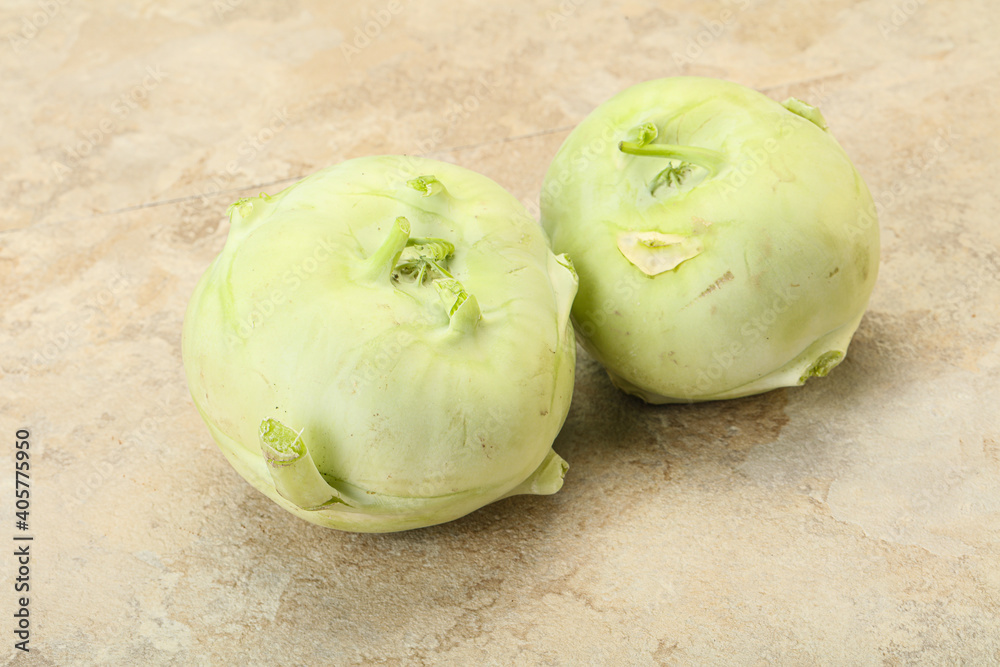 Vegan cuisine - raw kohlrabi cabbage Vegan cuisine - raw kohlrabi cabbage