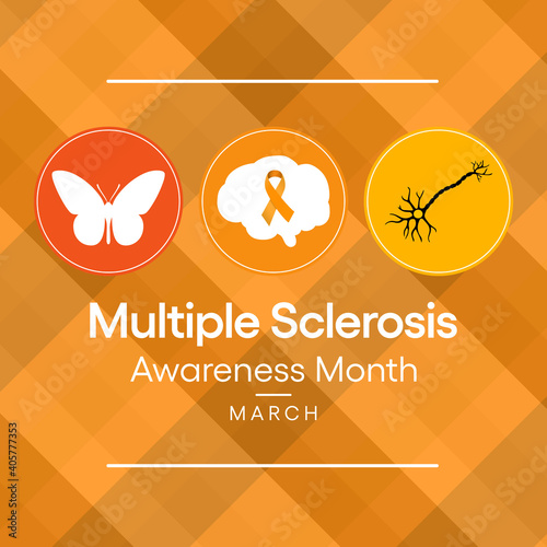 Vector illustration on the theme of Multiple Sclerosis awareness month observed each year during March. it is a condition that can affect the brain and spinal cord.