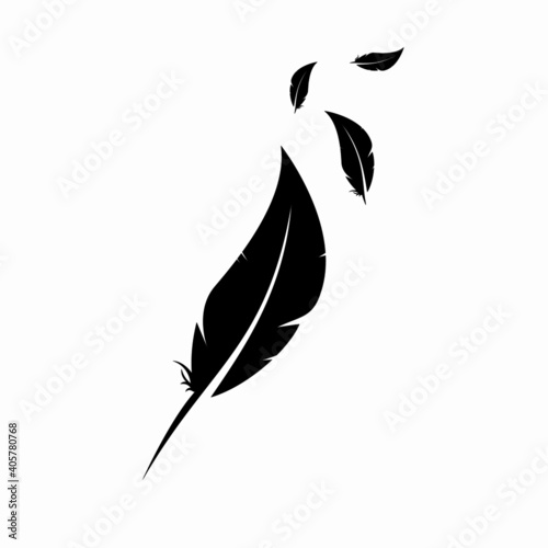 Feather vector logo template