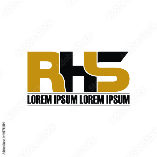 RHS letter monogram logo design vector photo