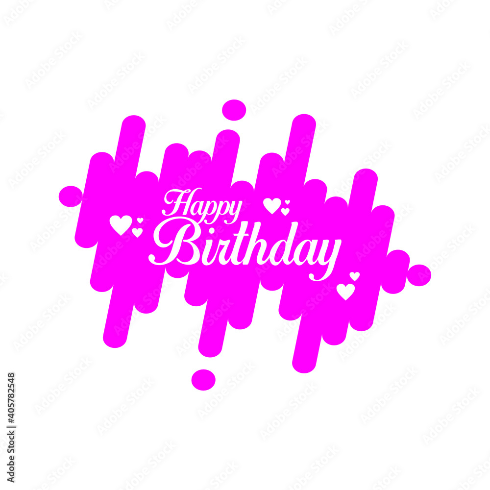 Obraz premium Hapy birthday sign in pink purple color
