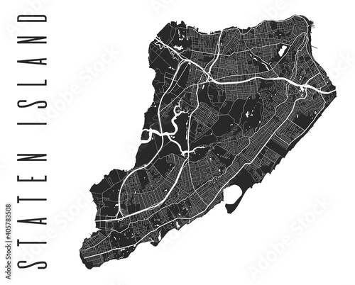 Photo Staten Island map poster
