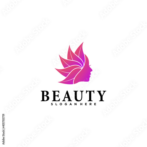 Woman hair salon with interesting colors logo design Premium Vector. part 3
