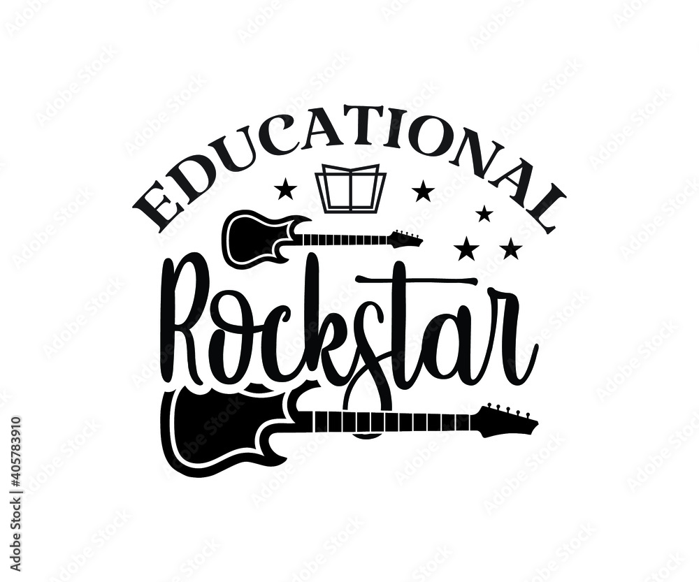 Obraz premium Educational rockstar Printable Vector Illustration. typography t-shirt graphics, typography art lettering composition design.