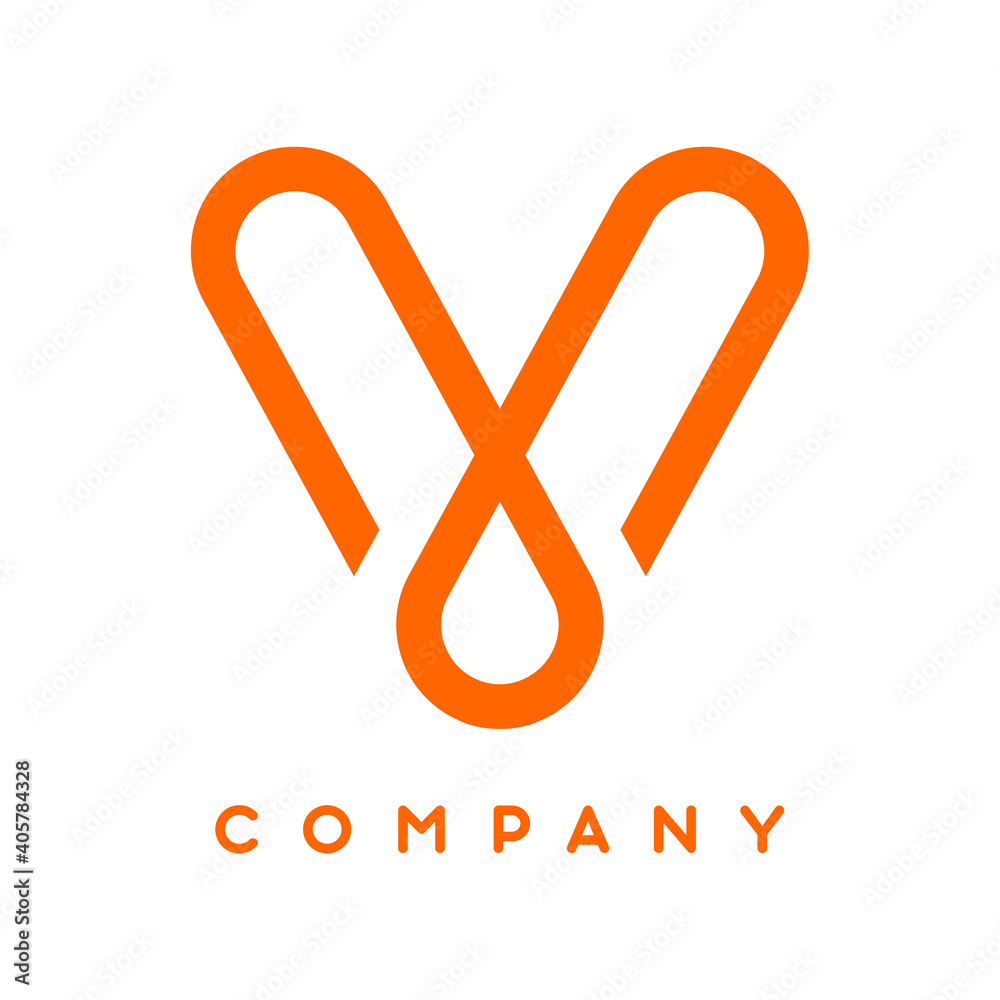 Orange V initial letter vector logo design Orange V initial letter vector logo design