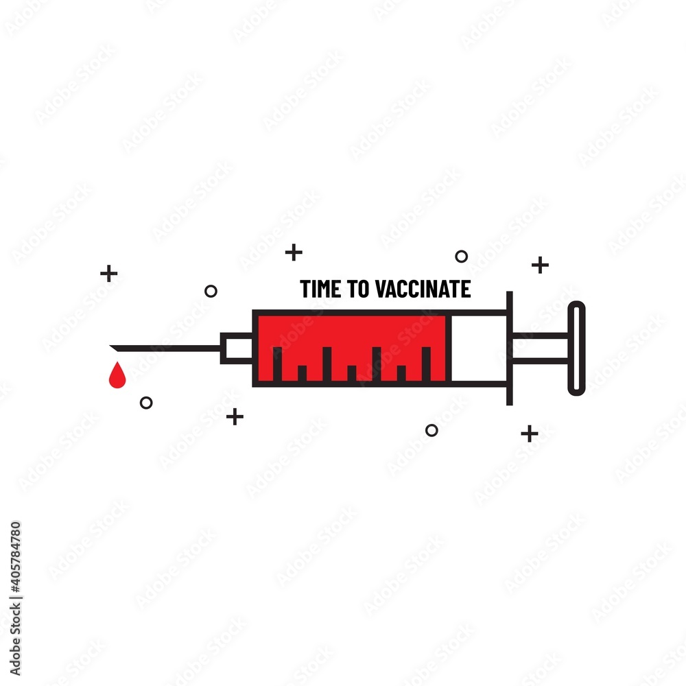 Time to vaccinate.Coronavirus vaccine. Vector syringe with vaccine. Medical illustration. Covid-19 Time to vaccinate.Coronavirus vaccine. Vector syringe with vaccine. Medical illustration. Covid-19