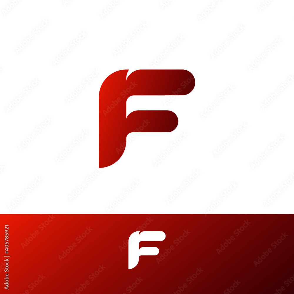 Unique shape of F letter vector logo template Unique shape of F letter vector logo template