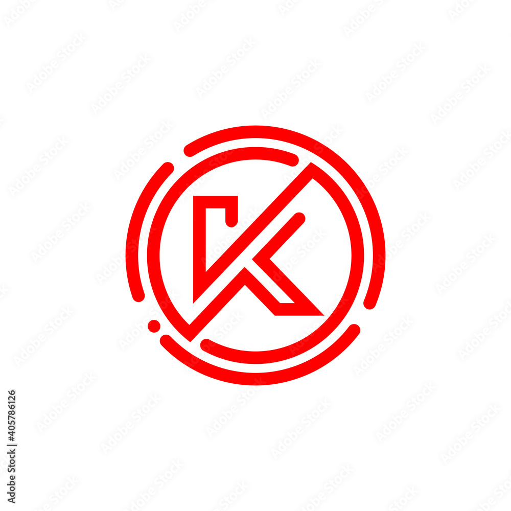K initial letter in circle vector logo template K initial letter in circle vector logo template