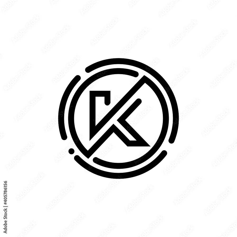 K initial letter in circle vector logo template K initial letter in circle vector logo template