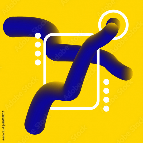 3d liquid background line social media template photo