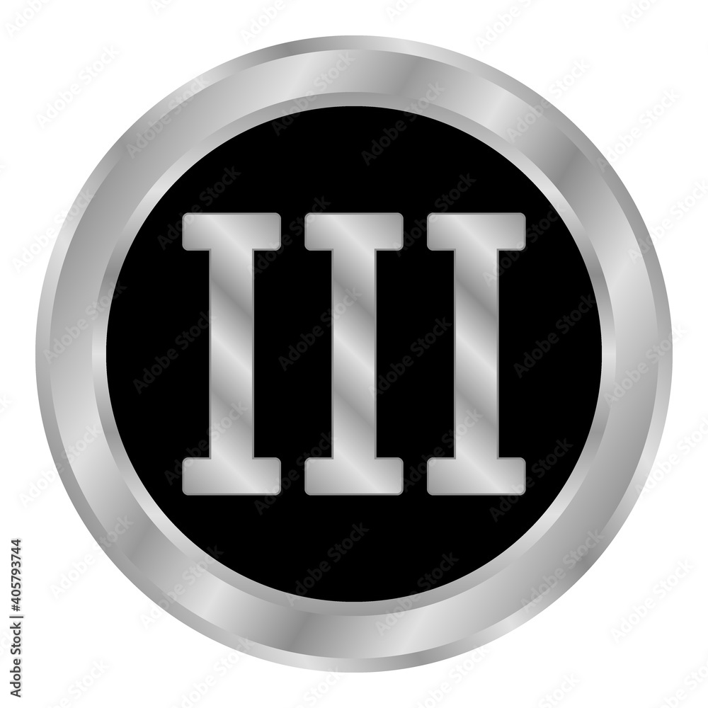 Roman numeral three. Roman numeral three.