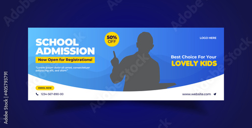 Back to school social media post, web banner, and Facebook cover template 