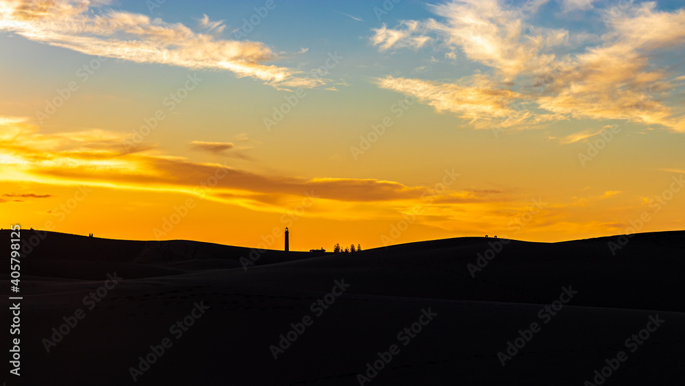 Sunset in the dunes of Gran Canaria Sunset in the dunes of Gran Canaria