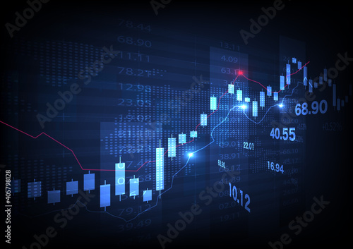 Stock market trading graph in graphic concept suitable for financial investment or Economic trends business idea and all art work design. Abstract finance background. Vector illustration